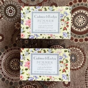 Crabtree & Evelyn Summer Hill Floral Soap Set 2Sets 4 Bars of Soap